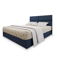 POSTEL BOXSPRING LONIS 160x200 cm, s matrací a úložným prostorem, modrá - modrá, kompozitní dřevo/textil (160/200cm) - MASSENO