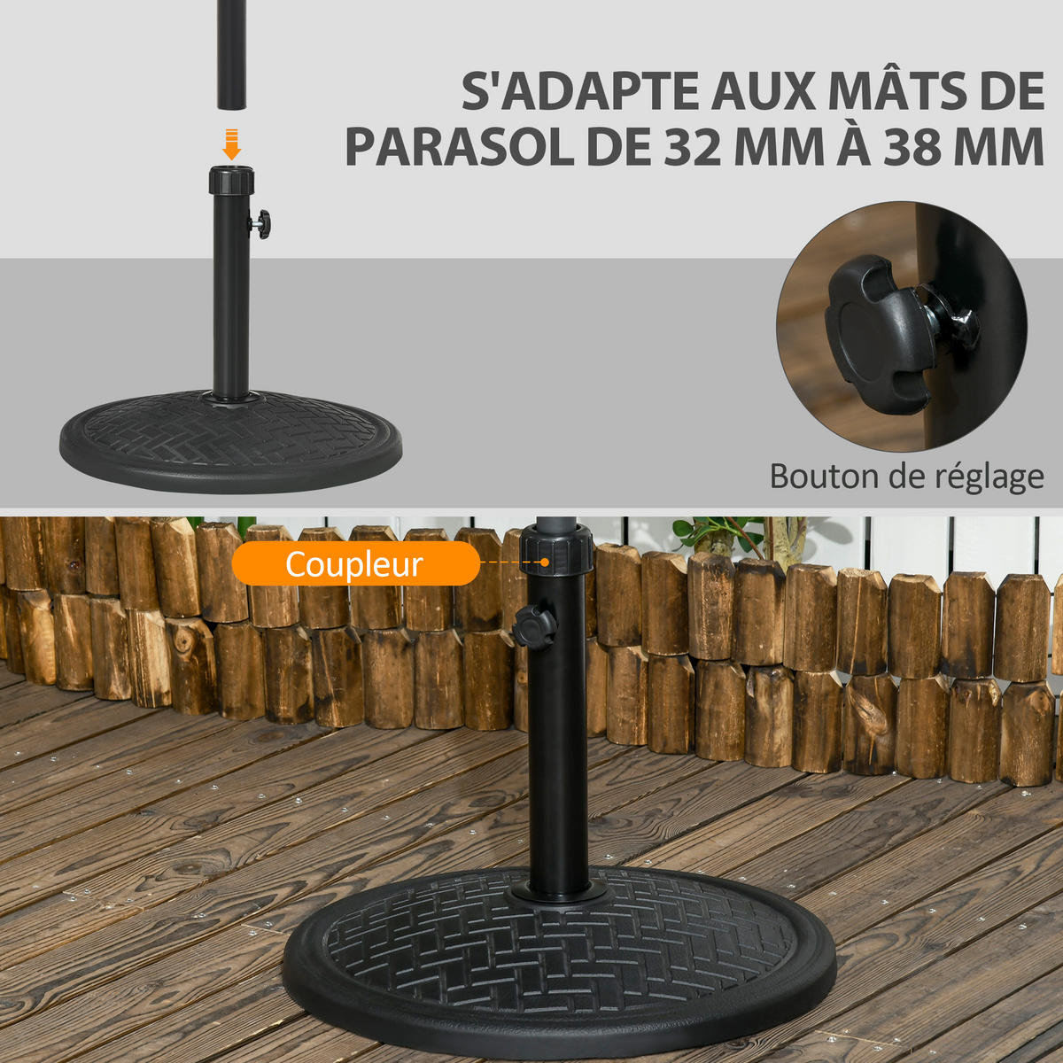 SCHIRMSTÄNDER Schwarz Ø 46 cm - Schwarz, Metall (46/46cm) - PANGIVO