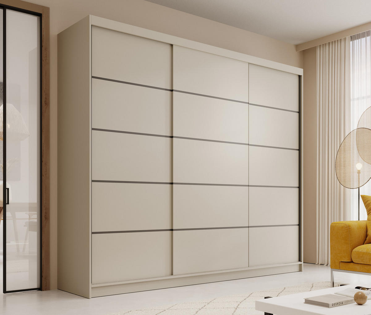 SCHIEBETÜRENSCHRANK Velora 250 – Kaschmir - Kaschmir, Holzwerkstoff (250/215/58cm) - Möblo