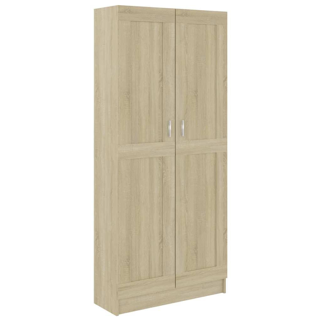 BÜCHESCHRANK mit 5 Fächern, 2 Türen 82,5/30,5/185,5 cm aus Holzwerkstoff Sonoma-Eiche Dekor - Sonoma Eiche, Holz (82.5/185.5/30.5cm) - vidaXL