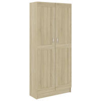 BÜCHESCHRANK mit 5 Fächern, 2 Türen 82,5/30,5/185,5 cm aus Holzwerkstoff Sonoma-Eiche Dekor - Sonoma Eiche, Holz (82.5/185.5/30.5cm) - vidaXL