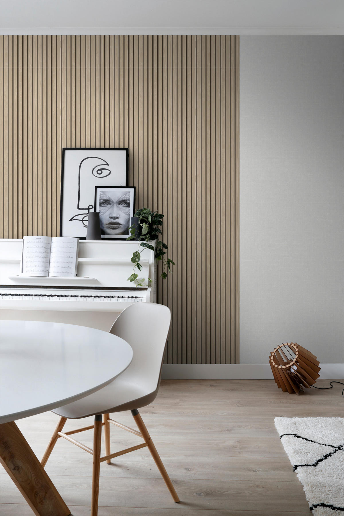 TAPETE 3D Holzpaneele 53 cm x 10.05 m - Beige, Papier (53/1000cm) - ESTAhome