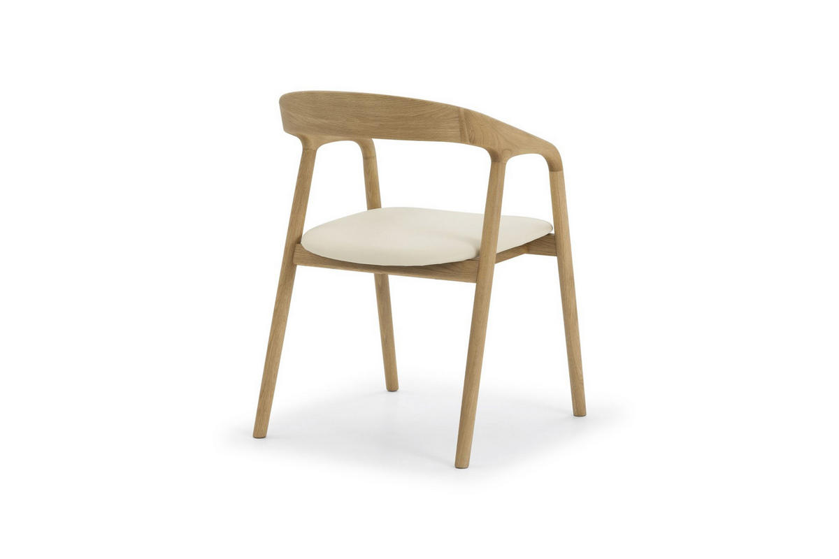 ARMLEHNENSTUHL Celeste, Natur Massiveiche - Beige, Holz (52.5/80/62cm) - WOODEK