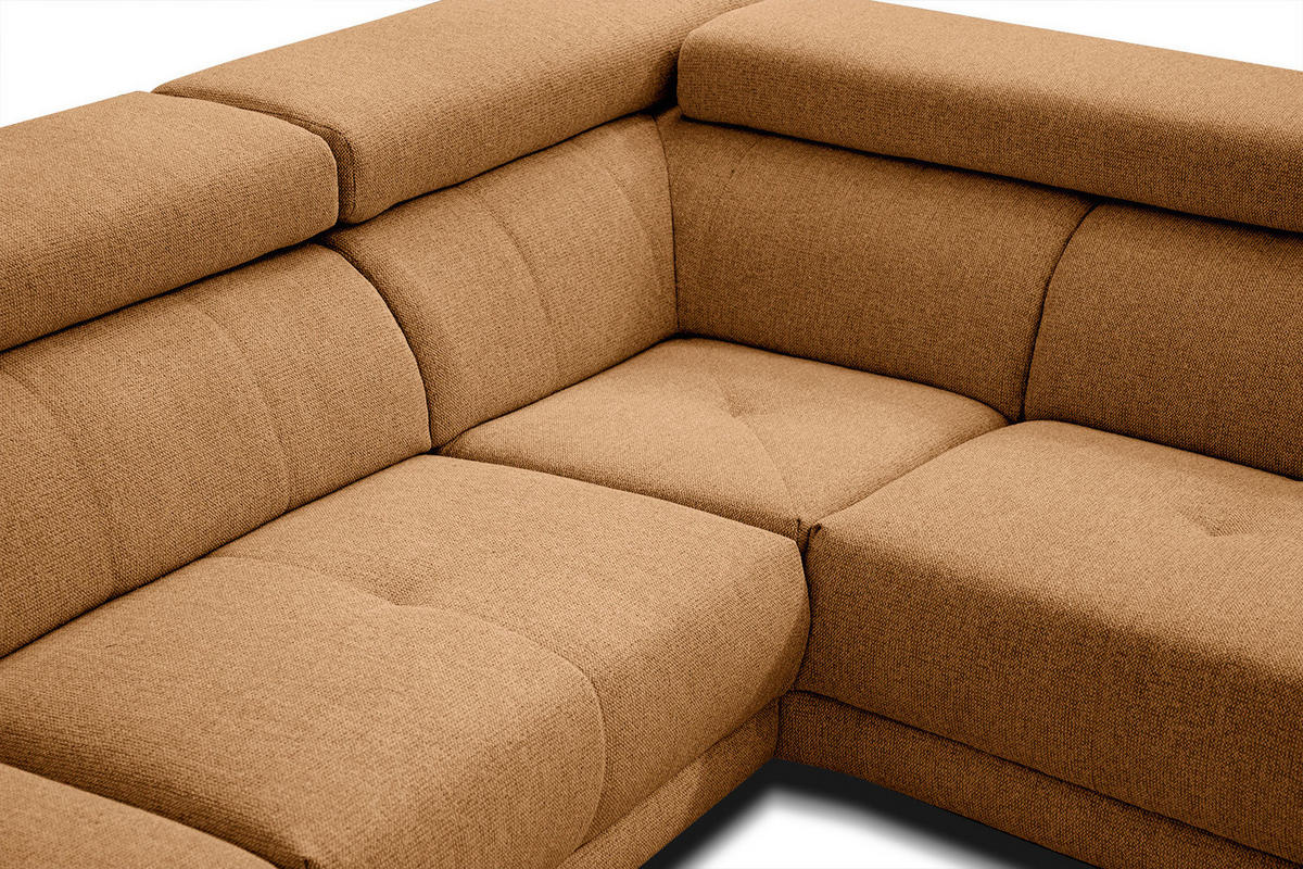 ECKSOFA MORELLO 5-Sitzer, orange - Schwarz/Orange, Holzwerkstoff/Textil (287/228cm) - Courtois Laville