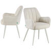 ESSZIMMERSTUHL THOMAS-MAJA 2er-Set 4-Fuss-Gestell - Creme/Weiß, Textil (58/87/62cm) - DUBI Möbel