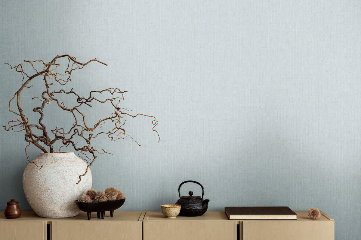 VLIESTAPETE Blau 53/1005 cm - Blau, Textil (53/1cm) - KUNSTLOFT