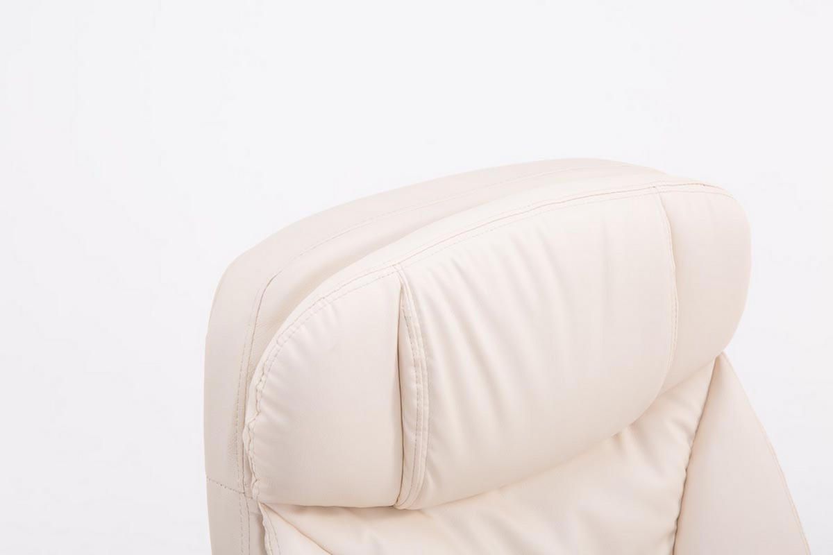 BÜROSTUHL XL Troja, Kunstleder Creme - Creme, Textil/Metall (67/122/67cm) - TPFLiving