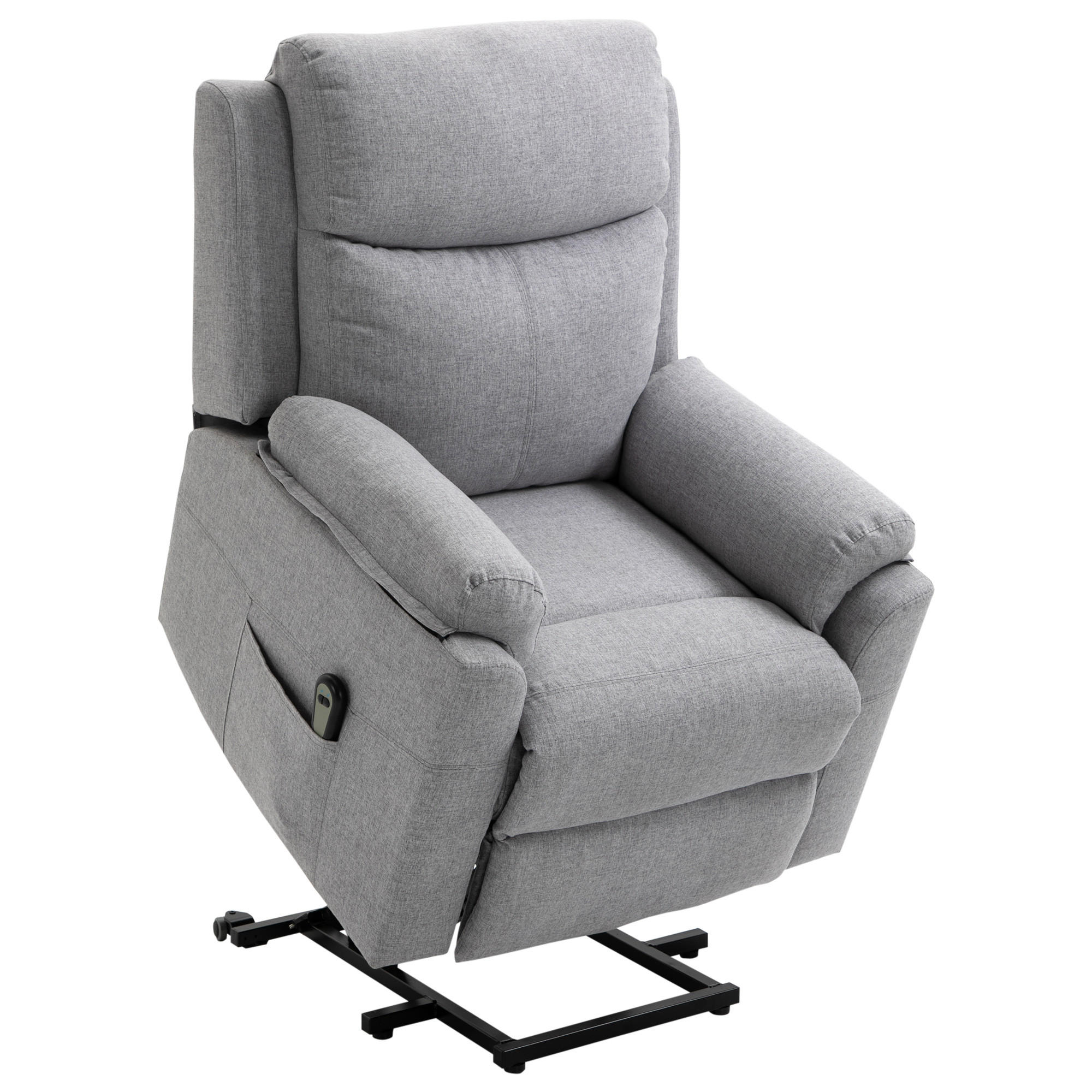 FERNSEHSESSEL mit Aufstehhilfe, Grau - Grau, Kunststoff (89/102/83cm) - HOMCOM