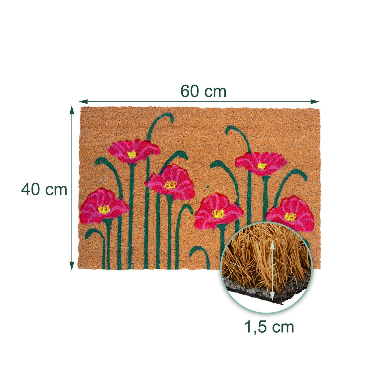 ROHOŽ - viacfarebná, textil/plast (60/40cm) - Relaxdays