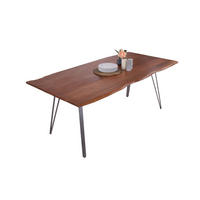 ESSTISCH CELIA - Silberfarben/Braun, Holz/Metall (100/240/77cm) - SAM