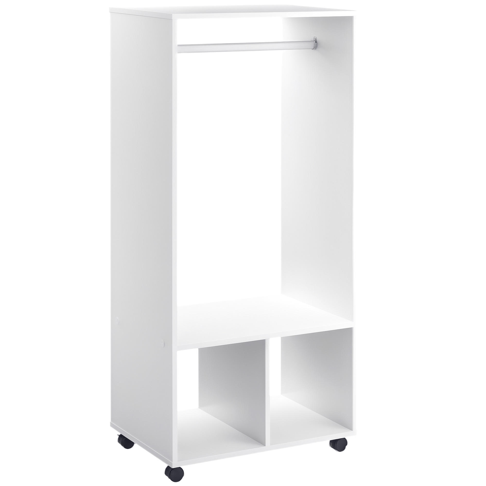 KLEIDERSCHRANK Weiß 1 Stück - Weiß, Naturmaterialien (40/128/60cm) - GiPP