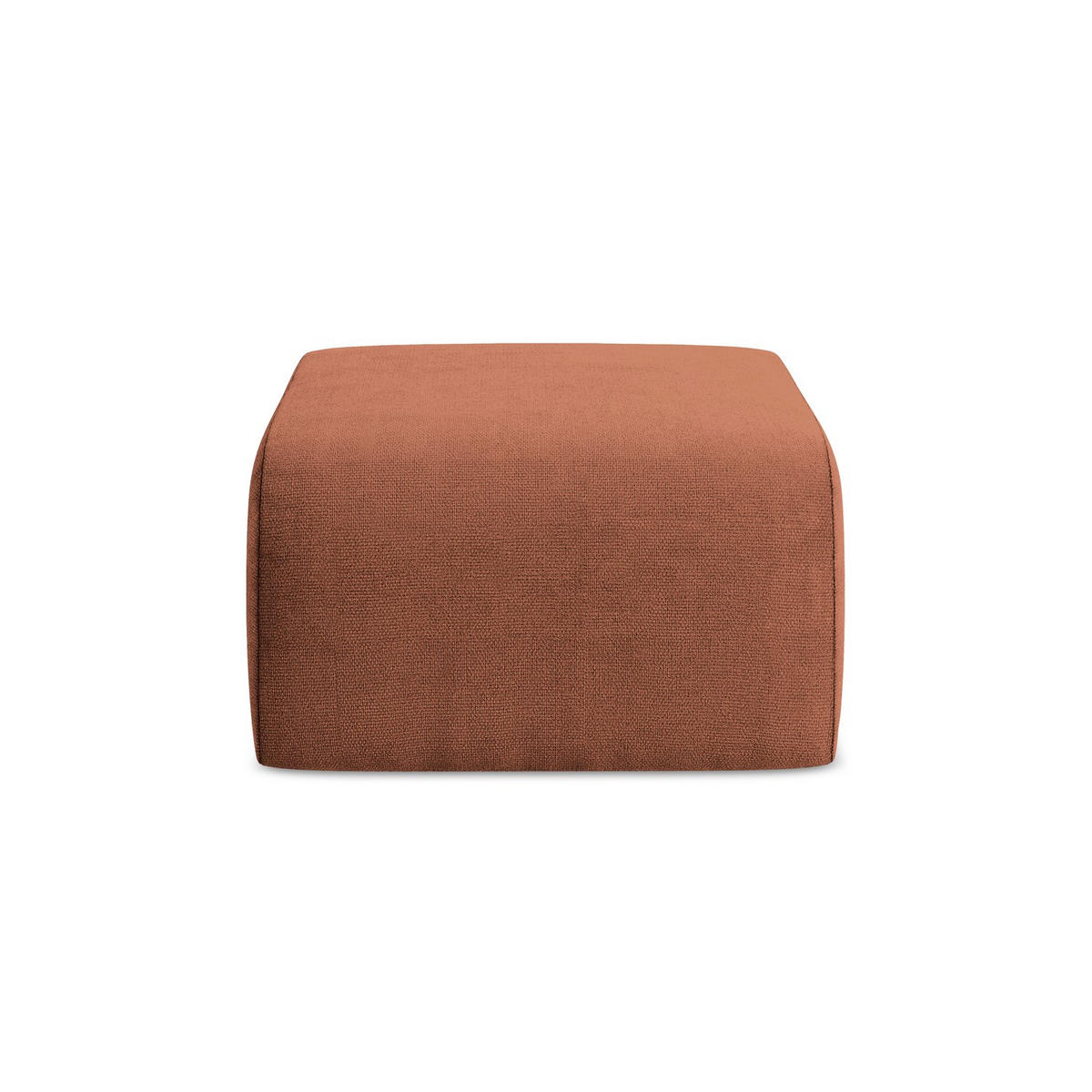 POUF Chenille Stoff Orange - Terracotta/Schwarz, Holzwerkstoff/Kunststoff (72/42/94cm) - LaMiaSofa