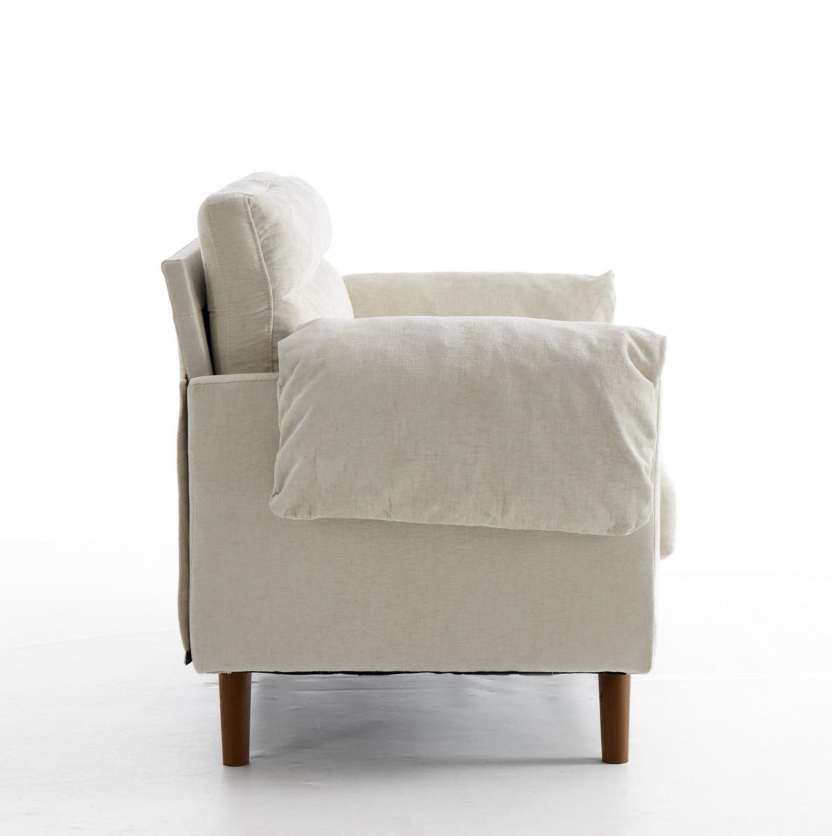 SOFA 2-Sitzer aus Chenille Beige - Beige, Holzwerkstoff (70/85/124cm) - Meubliv
