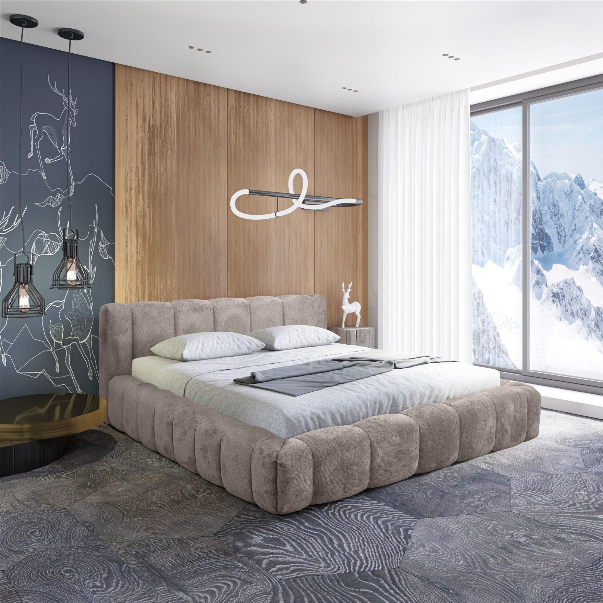 POLSTERBETT Hailey In Tender Way - Beige, Holzwerkstoff/Textil (160/200cm) - Fun Möbel