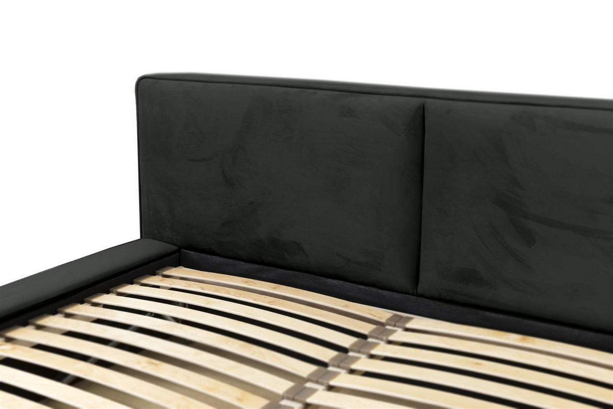 POLSTERBETT Lexie In Riviera Komplett - Anthrazit, Holzwerkstoff/Textil (160/200cm) - Fun Möbel