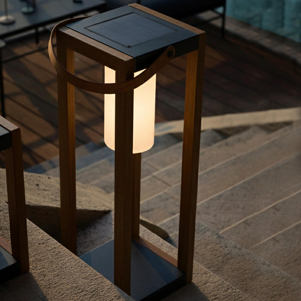 SOLARLATERNE SERAPHINA hellbraun - Hellbraun, Metall (20/20/58cm) - Lumisky