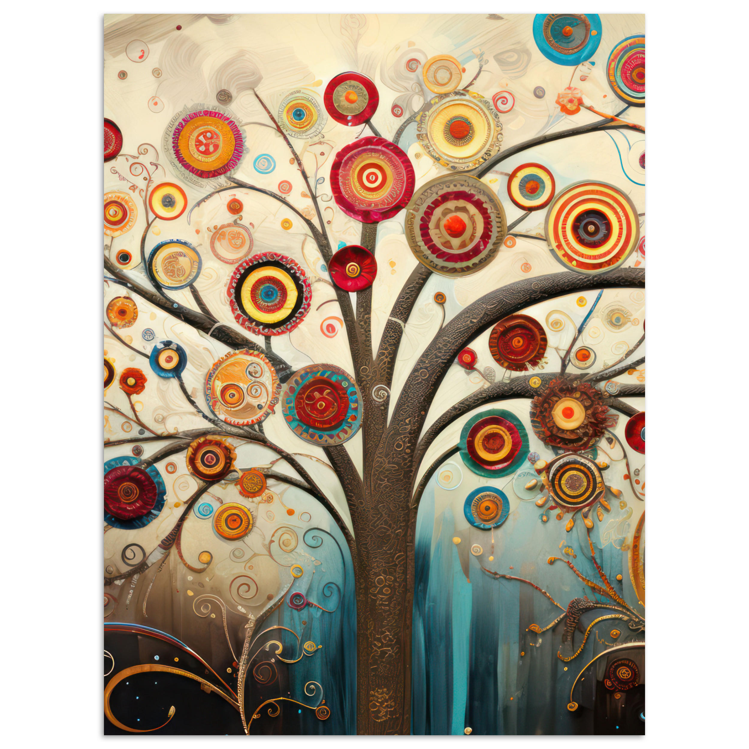 POSTER Baum - Baum des Lebens - Farbe 30x40 cm - Braun, Papier (30/40/0.1cm) - MuchoWow