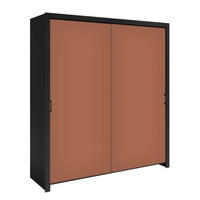 SCHIEBETÜRENSCHRANK - Kleiderschrank Sahara - 185 - Rotwein - Rot/Schwarz, Holzwerkstoff (185/206/60cm) - Möblo