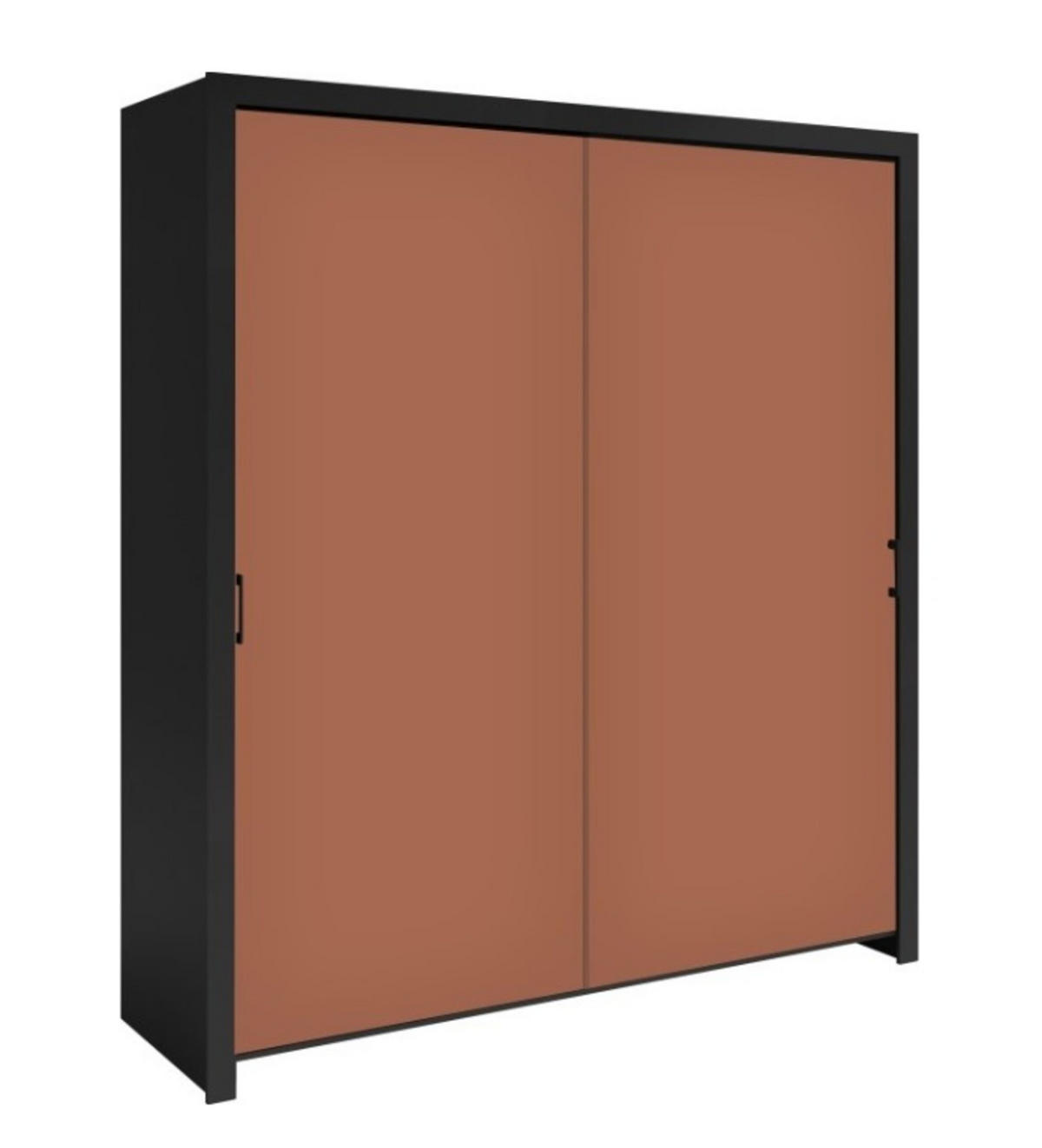 SCHIEBETÜRENSCHRANK - Kleiderschrank Sahara - 185 - Rotwein - Rot/Schwarz, Holzwerkstoff (185/206/60cm) - Möblo