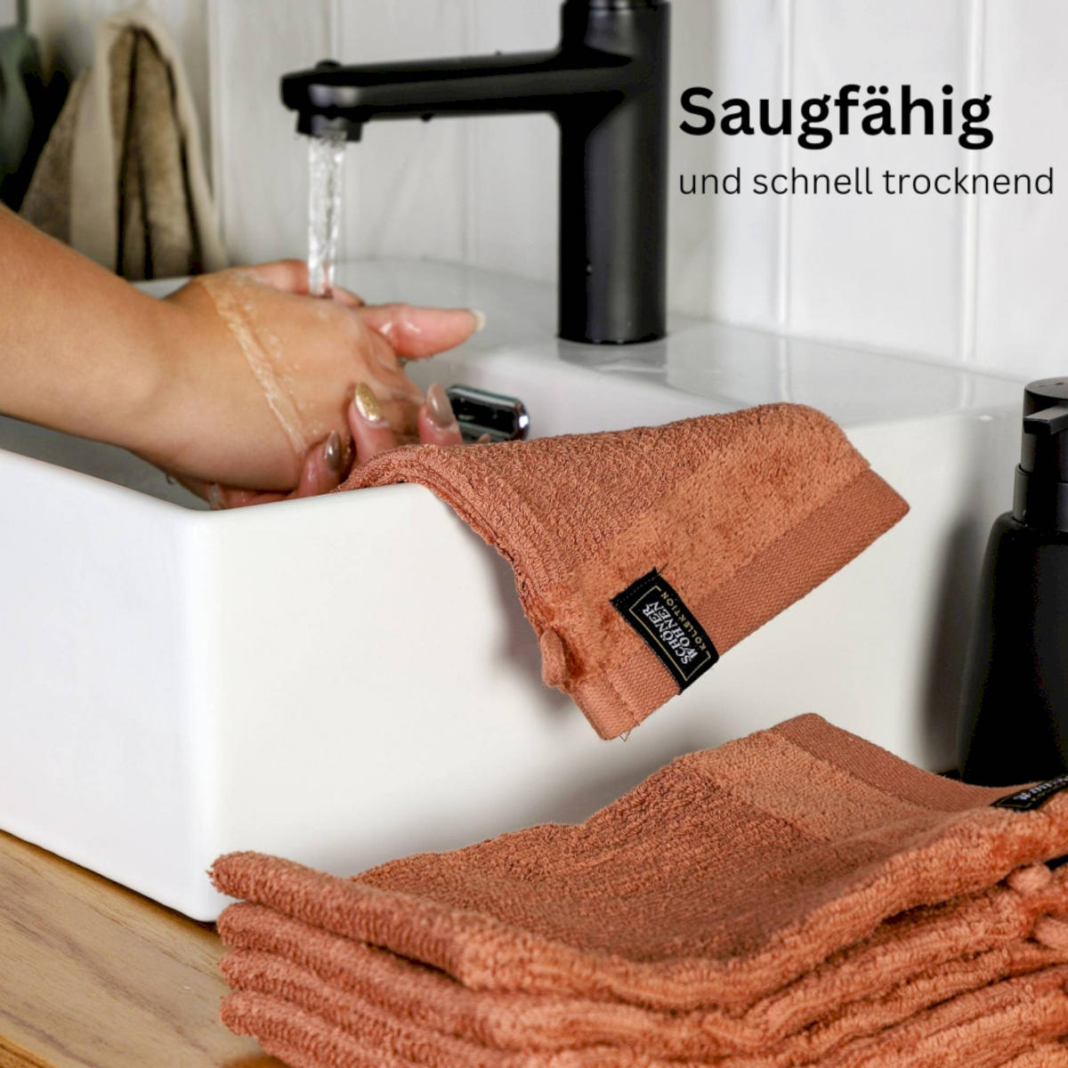 WASCHHANDSCHUH SENSE-6 - Rostfarben, Textil (16/21cm) - Schöner Wohnen