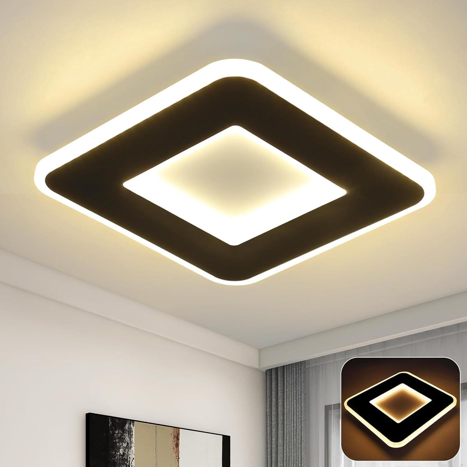 LED-DECKENLEUCHTE Gunther 24 cm - Schwarz, Metall (24/24/4cm) - Nettlife