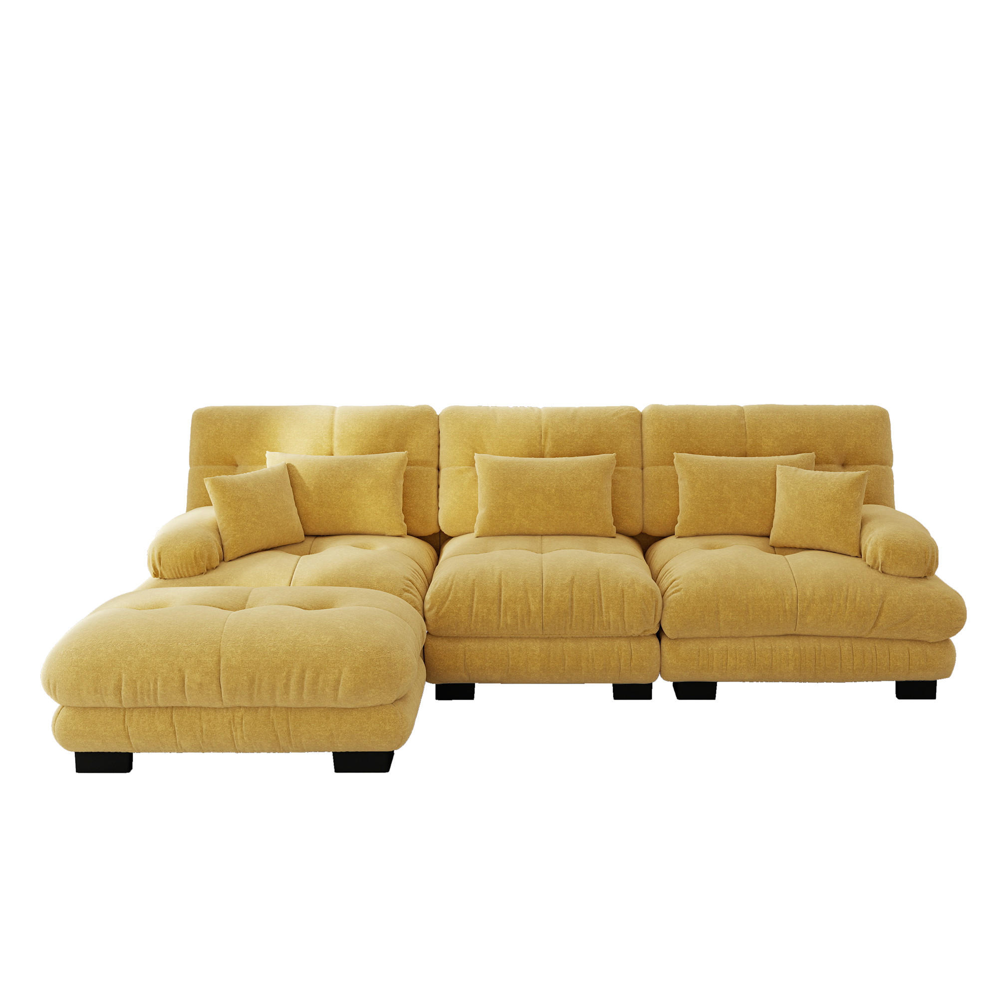 SCAUN de relaxare din catifea reiata, Sezlong modular, nu necesita asamblare