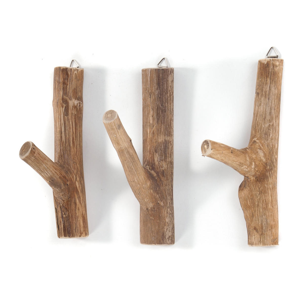 GARDEROBENHAKEN LIMB 3er Set Teakholz Wurzel naturfarben - Naturfarben, Holz (2/17/10cm) - DESIGN DELIGHTS