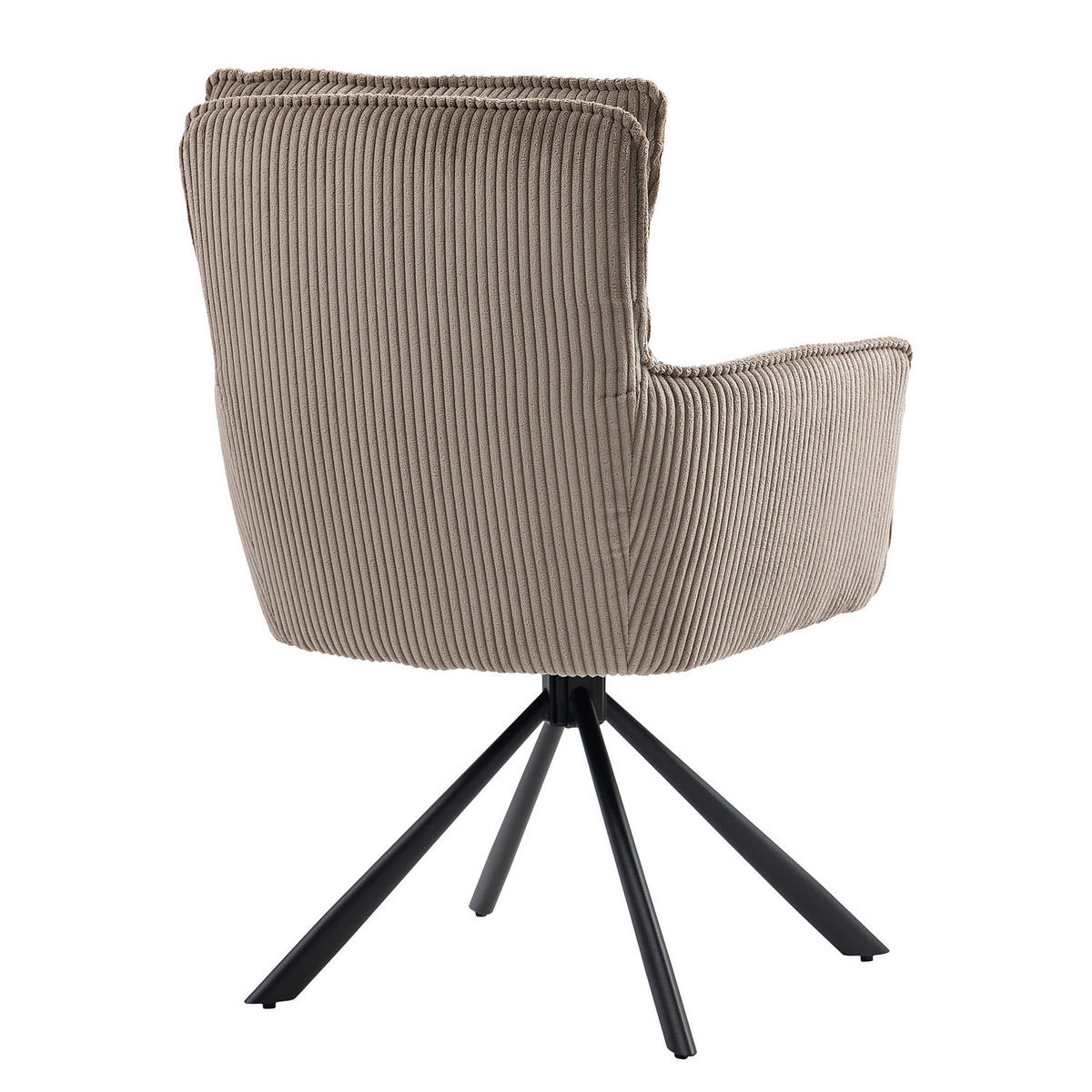 DREHBARER ARMLEHNENSTUHL - 2er-Set - Cappuccino, Textil/Metall (62/95/67cm) - home24