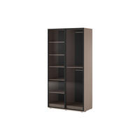 KLEIDERSCHRANK ZEN (Modular, Beige Matt, Getöntes Glas Antisol, 2-türig) - Beige/Schwarz, Holz/Holzwerkstoff (101/200/51cm) - Ravio