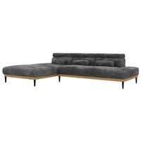 ROHOVÁ SEDAČKA PAVERO L - Sivá Manšester - Vľavo - čierna/sivá, kov/textil (205/316cm) - MKS