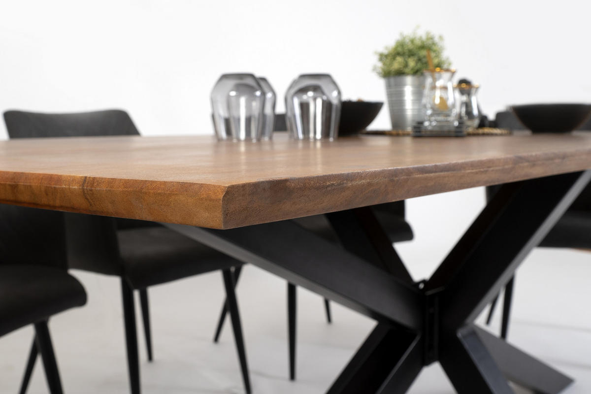 ESSTISCH ABBY - Schwarz/Braun, Holz/Metall (100/260/77cm) - SAM