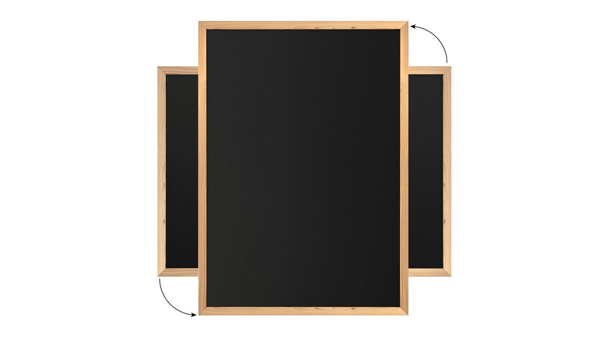 SCHWARZE Kreidetafel 70x50 cm, ECO-Holzrahmen - Braun, Holz (70/50/2cm) - ALLboards
