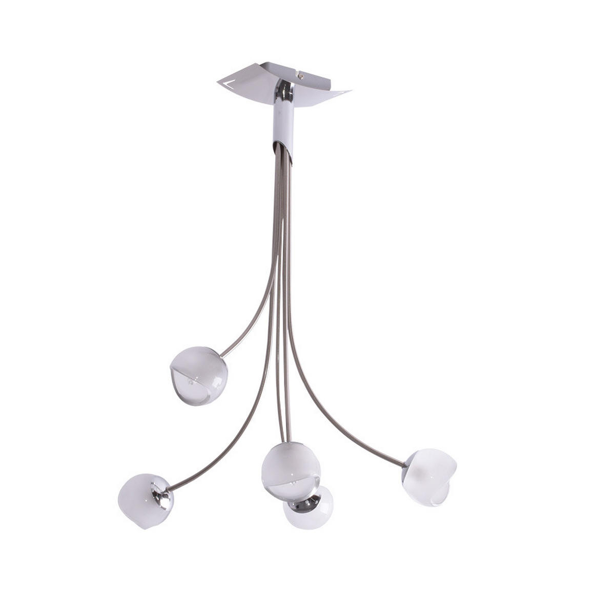 DECKENLEUCHTE Metall Glas Silber - Silberfarben, Glas (40/46/66cm) - Brilliant