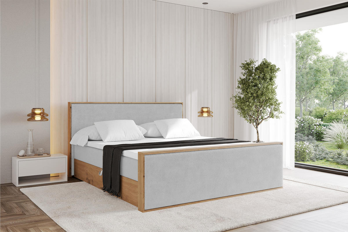 BOXBETT LOLLI9 -Z 200x200 - H4 Hellgrau - Hellgrau, Holzwerkstoff (200/200cm) - ALTDECOR
