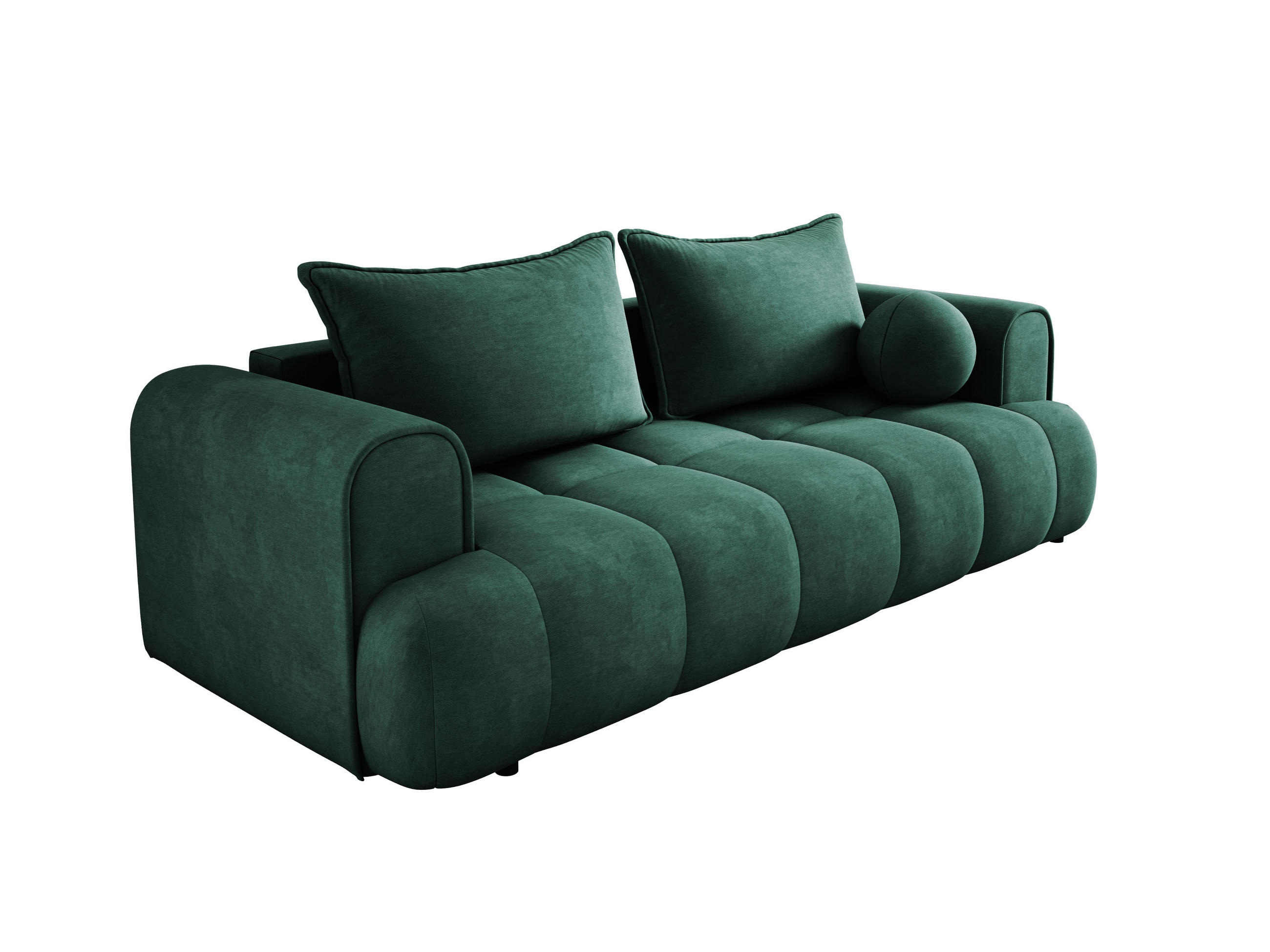 SOFA COCO SCHLAFSOFA mit Bettfunktion, CLOUD Stoffbezug, 2-Sitzer, freistehend, Größe: 250x105x90 cm, Grün - Grün, Holz/Textil (250/90/105cm) - DomoHome