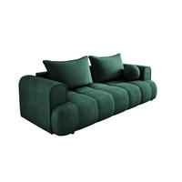 SOFA COCO SCHLAFSOFA mit Bettfunktion, CLOUD Stoffbezug, 2-Sitzer, freistehend, Größe: 250x105x90 cm, Grün - Grün, Holz/Textil (250/90/105cm) - DomoHome
