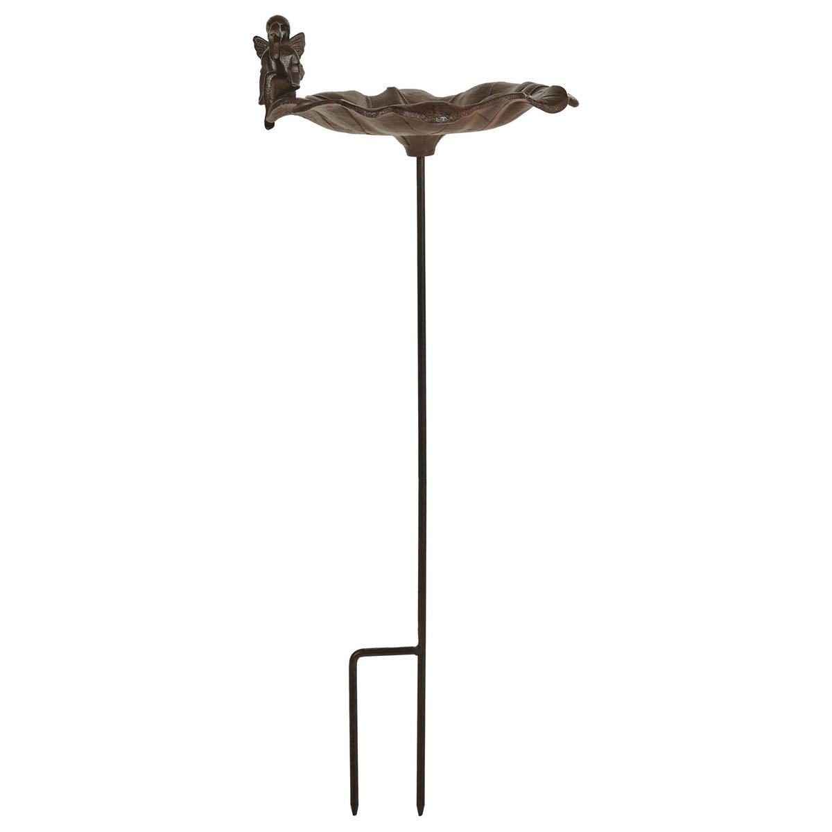 GARTEN-VOGELTRÄNKE Braun Magpie - Braun, Metall (27/65/27cm) - Beliani