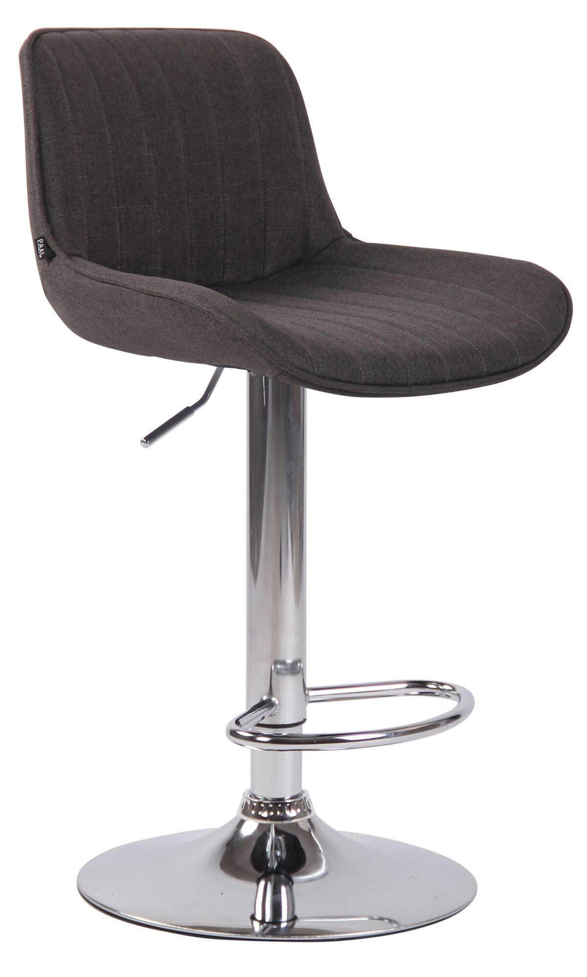 BARHOCKER 2er Set Lentos Stoff chrom dunkelgrau - Chromfarben/Dunkelgrau, Textil/Metall (50/108/50cm) - TPFLiving