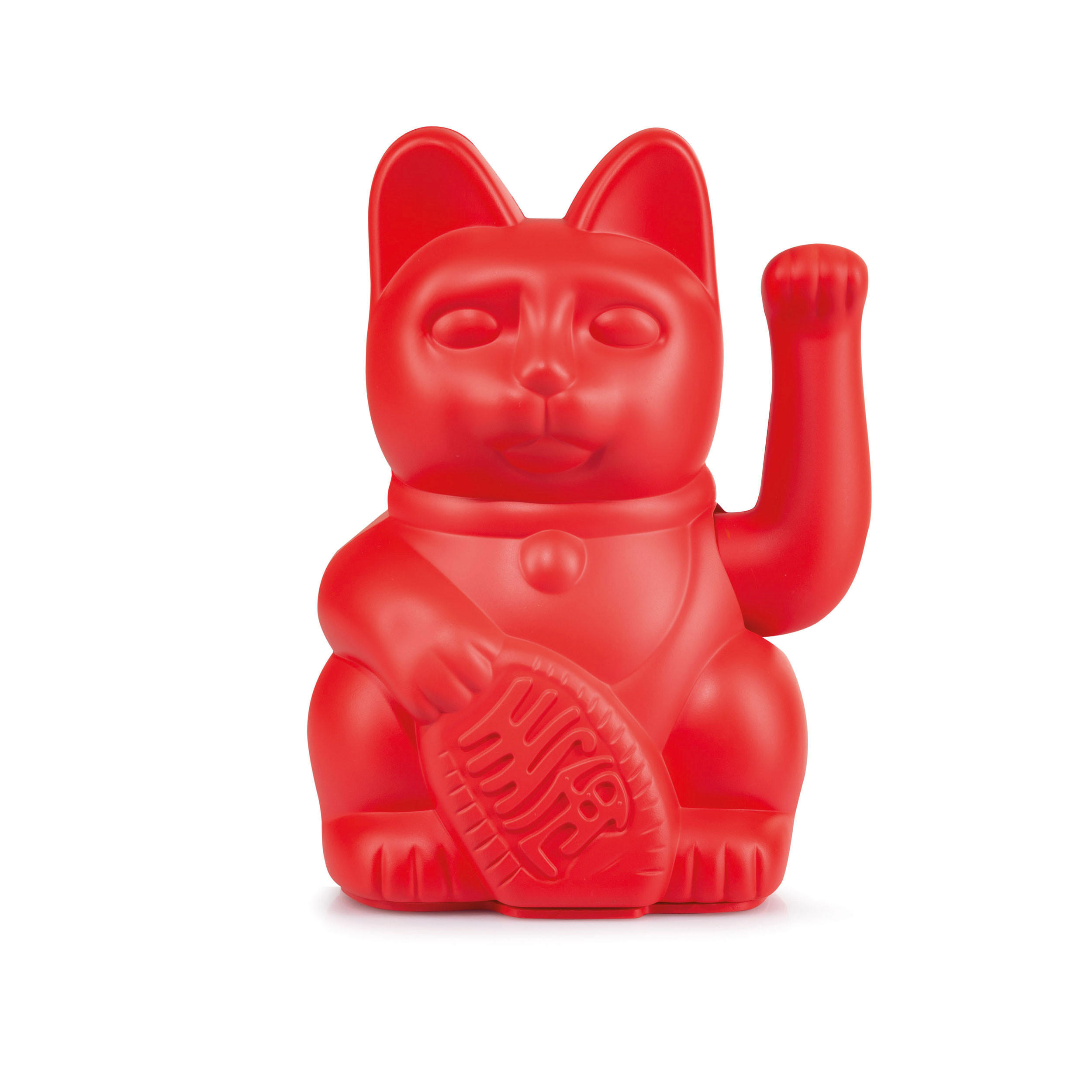 WINKEKATZE Lucky Cat Maneki Neko, Kunststoff, Rot, 15 cm - Rot, Kunststoff (8.5/15/10.5cm) - Donkey Products