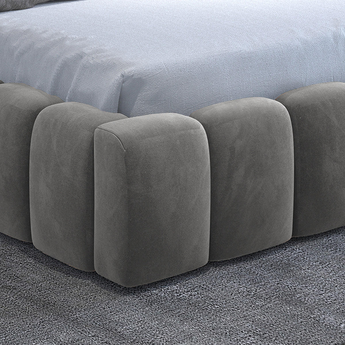 BOXSPRING POSTEL 160/200 Auria Šedá - šedá, dřevo (160/200cm) - Petits-meubles