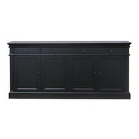 SIDEBOARD antik schwarz - Schwarz, Holz (186/86/45cm) - ebuy24
