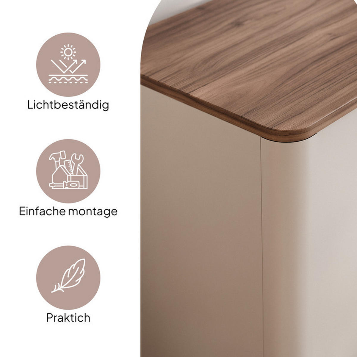 KLEIDERSCHRANK mit Schubladen NAVANI 90 cm Kaschmir Nuss - Kaschmir/Schwarz, Holzwerkstoff/Metall (90/191/60cm) - Idohome