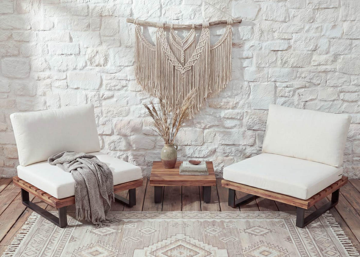 LOUNGE-SESSEL Schwarz, Braun, Cremeweiß - Schwarz/Braun, Holz (82/75/82cm) - MCW