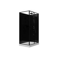 DUSCHKABINE - rechteckig - Beidseitige Installation - Schwarz - 110 x 80 x 225 cm - ZODANI - Schwarz, Metall (80/110/200cm) - Vente-Unique