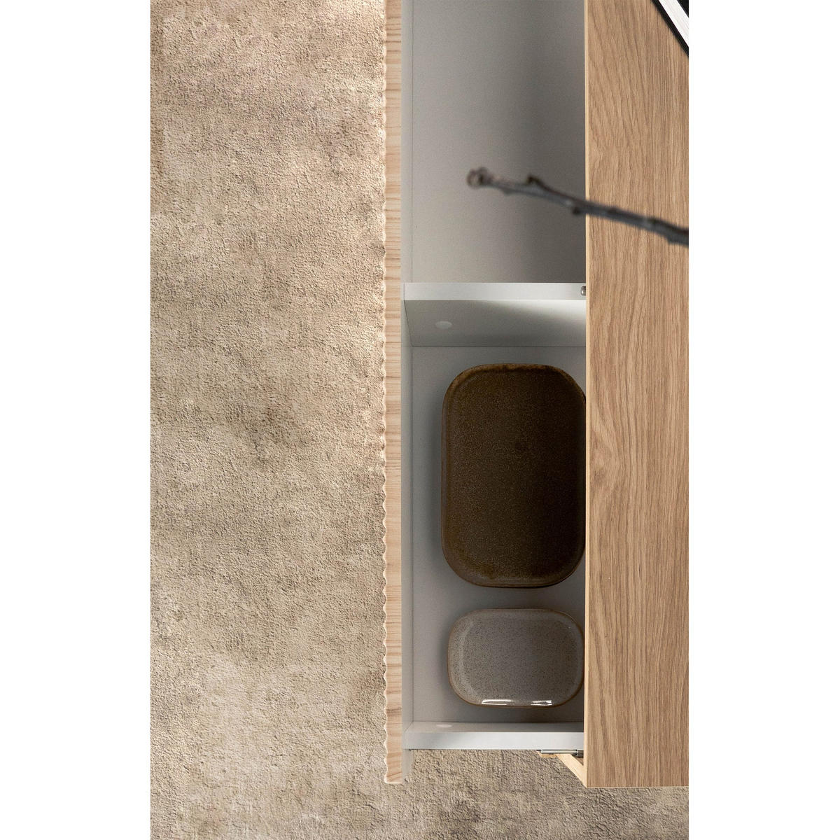 KOMODA Nolie dekor duba s 3 zásuvkami 90 cm - farba duba, drevo/kompozitné drevo (90/90.6/38cm) - Selsey