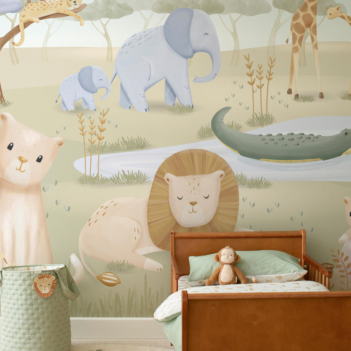 FOTOTAPETE Safari Friends 280x300cm - Multicolor, Papier/Kunststoff (300/0.1cm) - Little Dutch