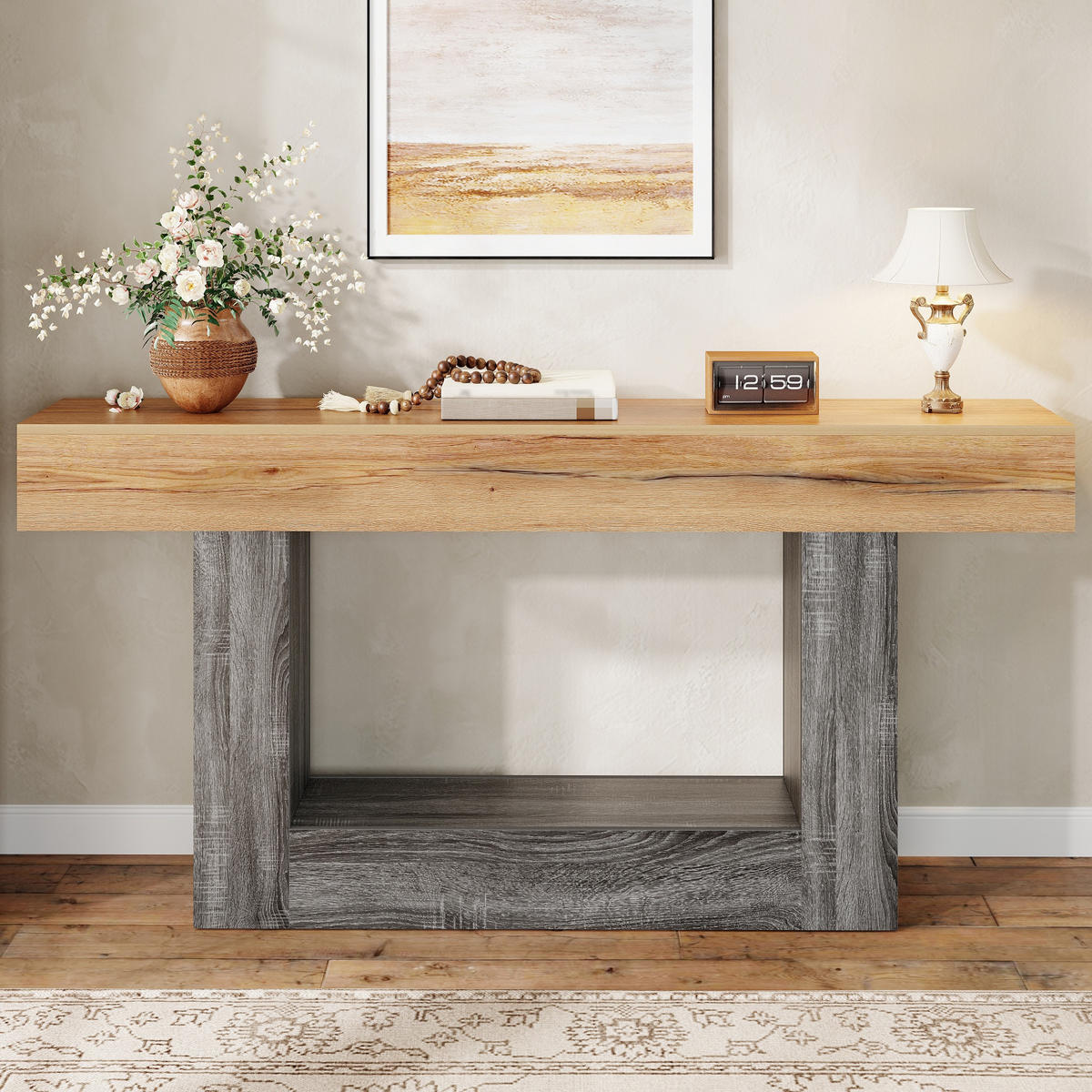 KONSOLENTISCH Holzoptik Ablagefach - Naturfarben, Holzwerkstoff (30/160/82.5cm) - Fortuna Lai