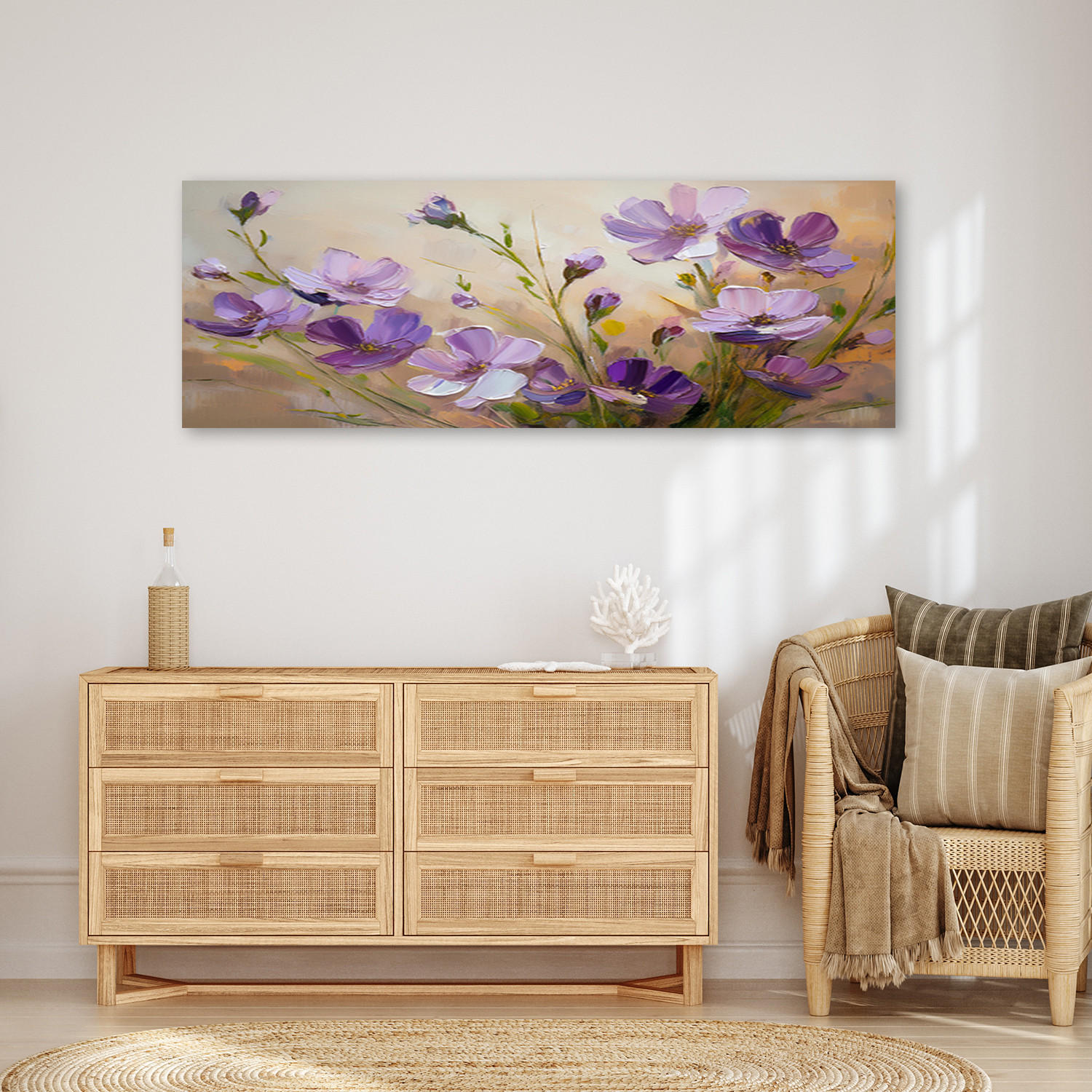 WANDBILD blumen lila pflanzen natur - Lila, Textil (90/30cm) - Feeby