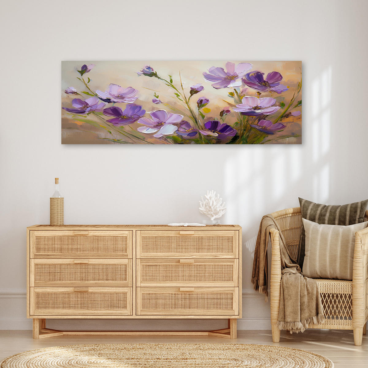 WANDBILD blumen lila pflanzen natur - Lila, Textil (90/30cm) - Feeby