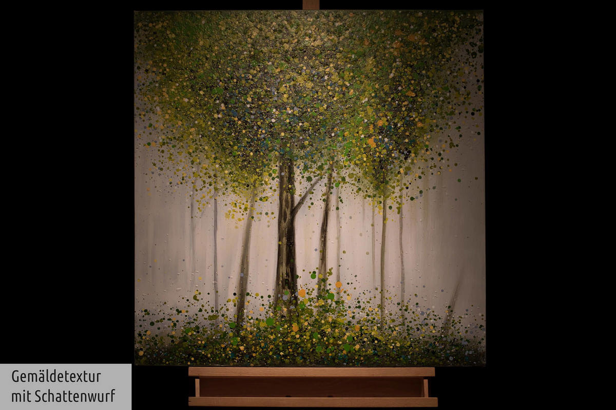 ÖLGEMÄLDE 80/80 cm - Weiß/Grün, Holz/Textil (1.52/80cm) - KUNSTLOFT